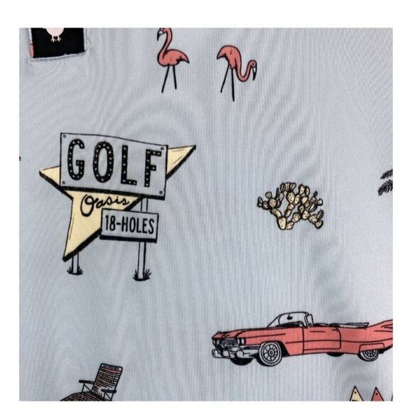 Men's medium bad birdie retro golf Starburst classic car flamingo - Picture 4 of 8